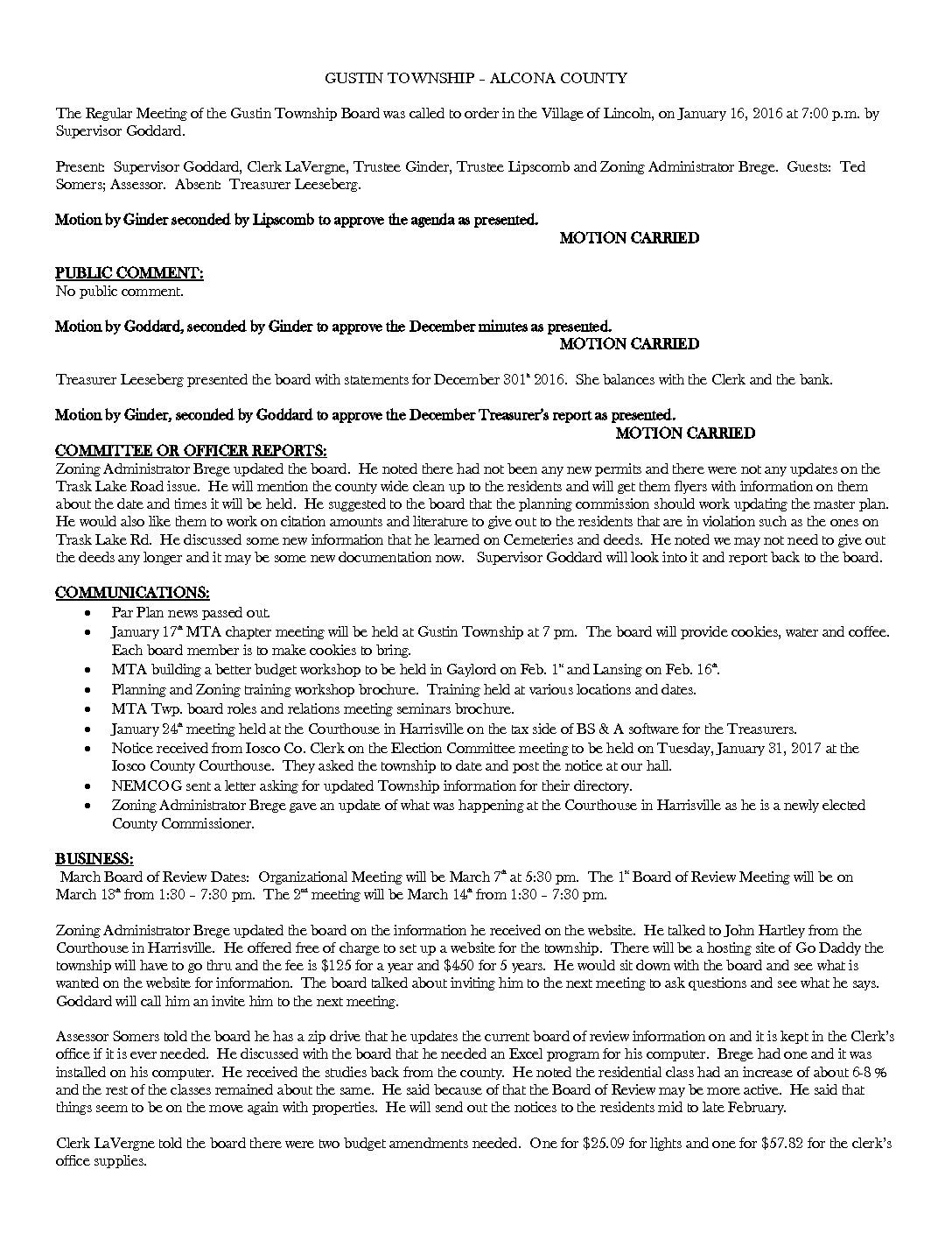 1-16-17 board minutes