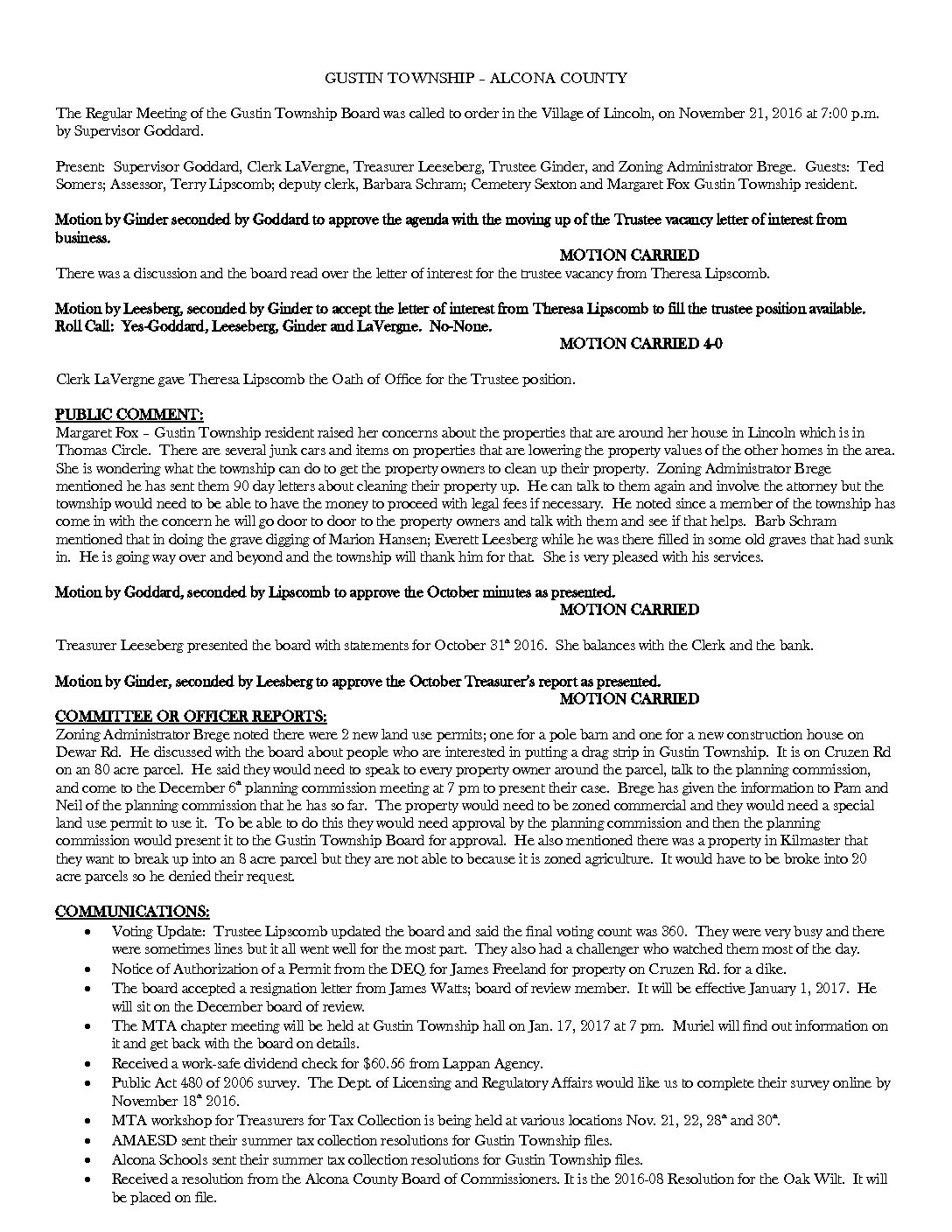 11-21-16 board minutes