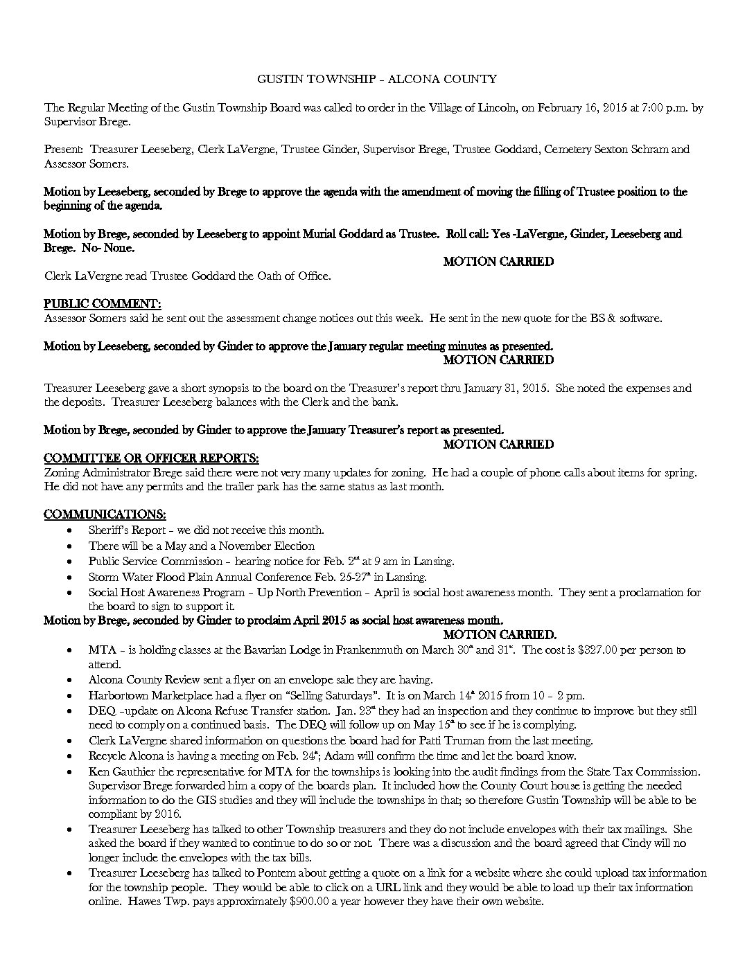 2-16-15 board minutes