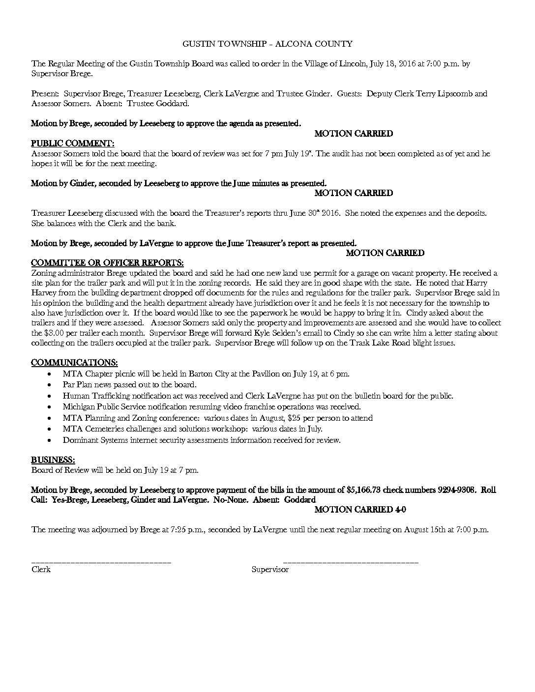 7-18-16 board minutes