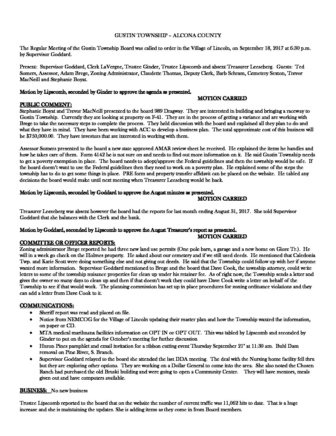 9-18-17 board minutes