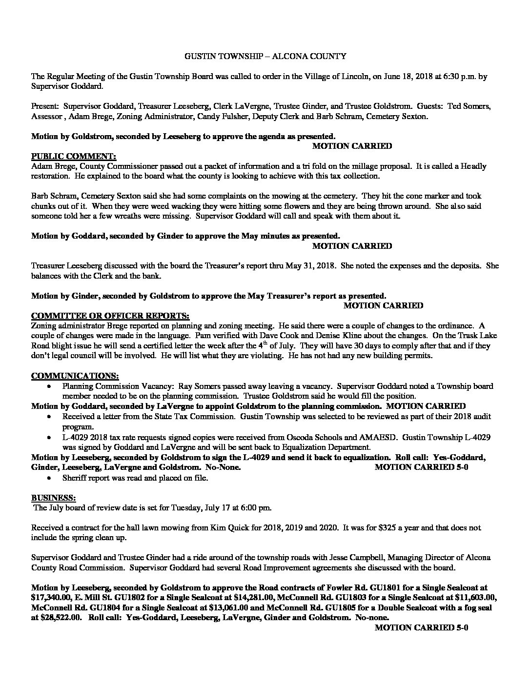 6-18-18 board minutes