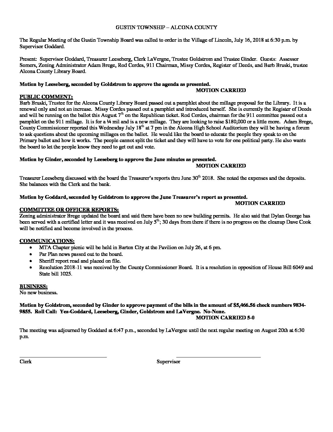 7-16-18 board minutes