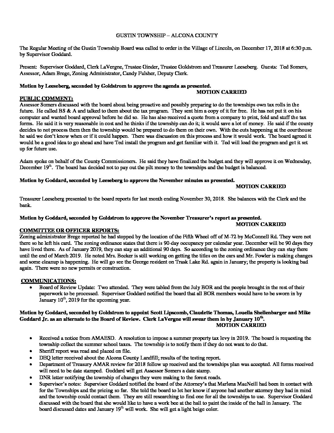 12-17-18 board minutes
