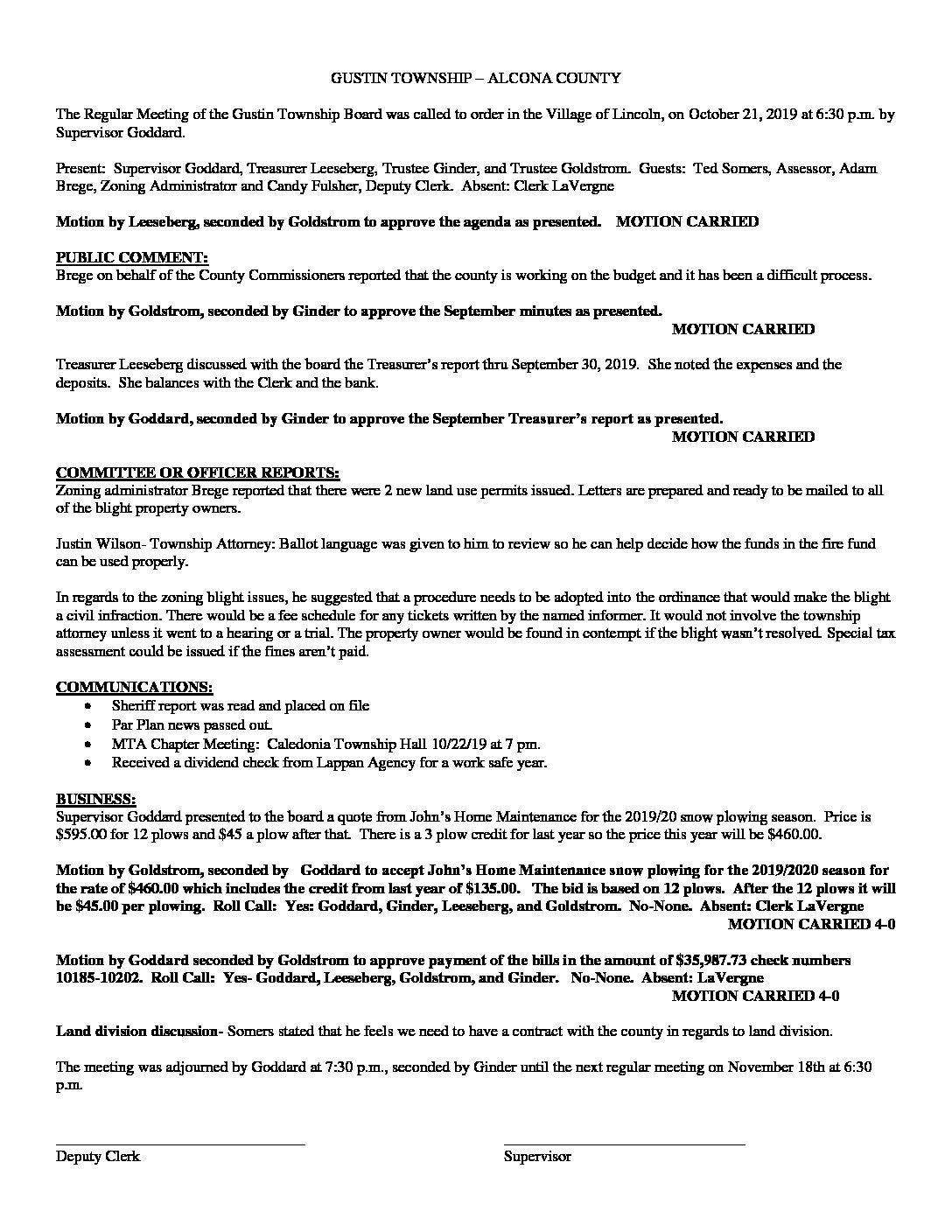 10-21-19 board minutes