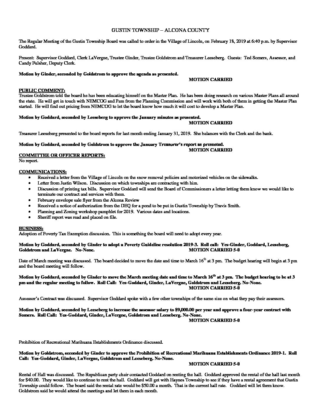 2-18-19 board minutes