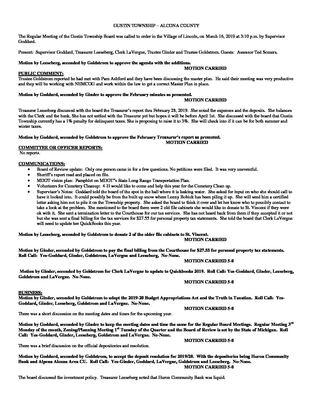3-16-19 board minutes