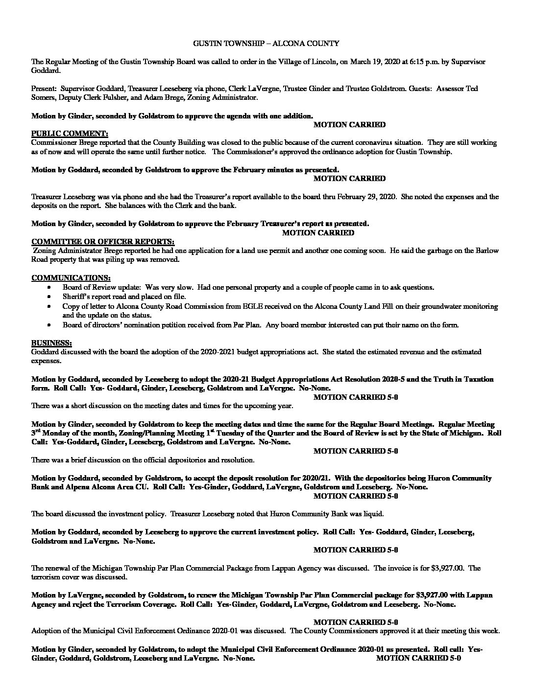3-19-20 board minutes